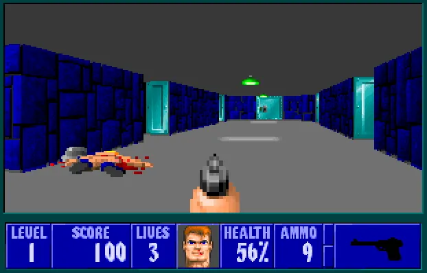 Versão original de Wolfenstein 3D, rodando direto na janela do navegador